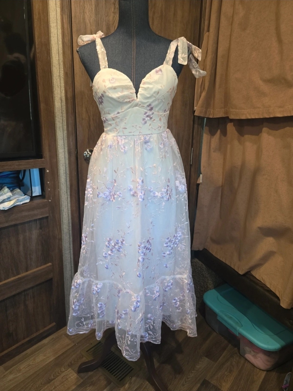 Lulu's White Sheer Overlay Dress